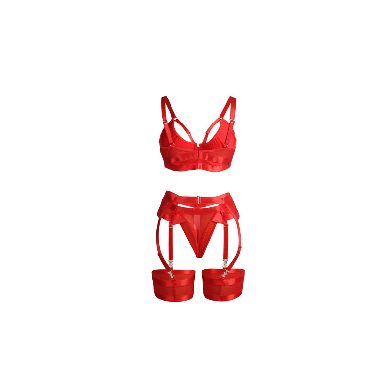 Subblime - 955267 Set Sujetador Con Liguero Bondage Rojo L/Xl |