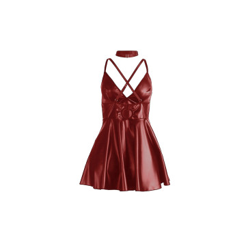 Subblime - 955403 Kleid Mit Burgunderroten Lederträgern L/Xl |
