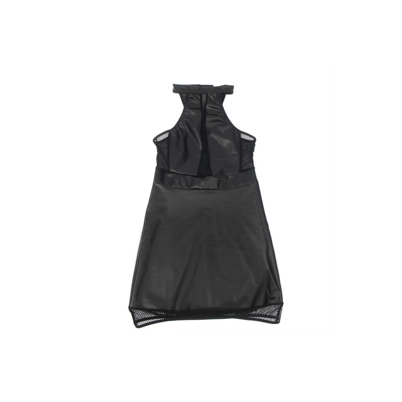 Subblime - 955489 Vestido Cuello Halter Con Transparencias Negro