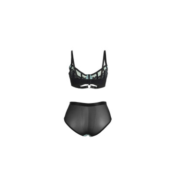 Subblime - 955564 Grünes Lackleder - Netz - Zipper - Bh - Set L/Xl