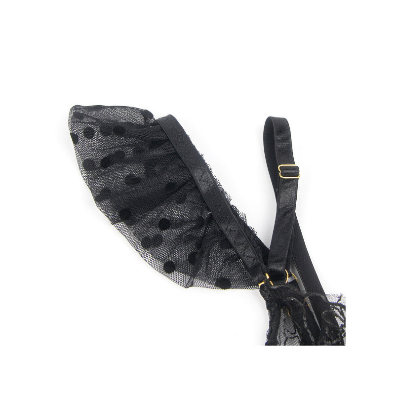 Subblime - 957483 Conjunto Sujetador Y Liga De Encaje Negro S/M |