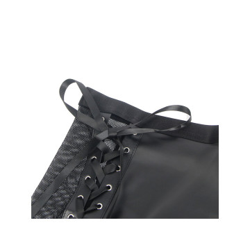 Subblime - 957599 Conjunto Sujetador Y Falda De Cuero Negro L/Xl |