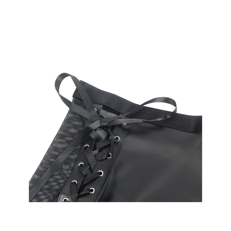 Subblime - 957599 Conjunto Sujetador Y Falda De Cuero Negro L/Xl |