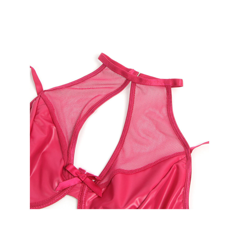 Subblime - 957605 Conjunto Sujetador Y Falda De Cuero Rojo S/M |