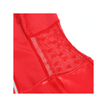 Subblime - 957728 Vestido De Cuero Con Cremallera Y Encaje Rojo S/M