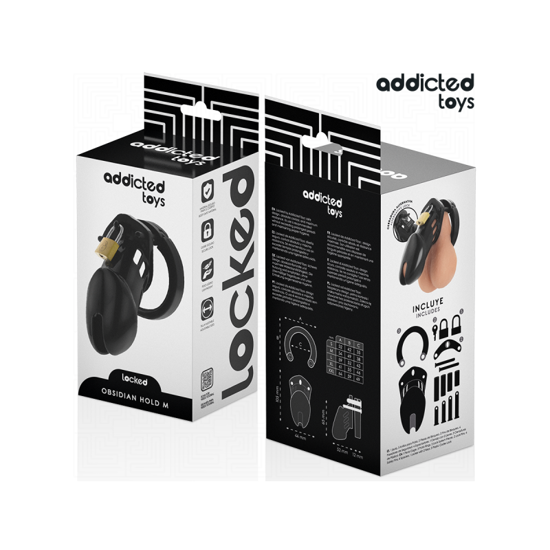 Addicted Toys Locked - Obsidian Hold Jaula Para Pene Talla M |