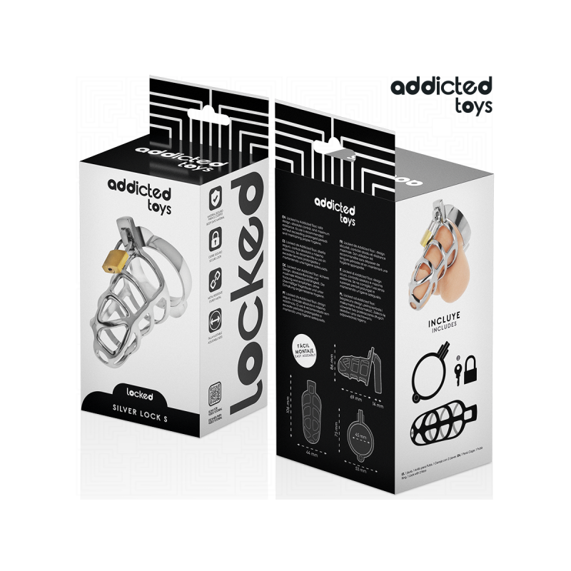 Addicted Toys Locked - Silberner Peniskäfig Aus Metall, Grösse S |