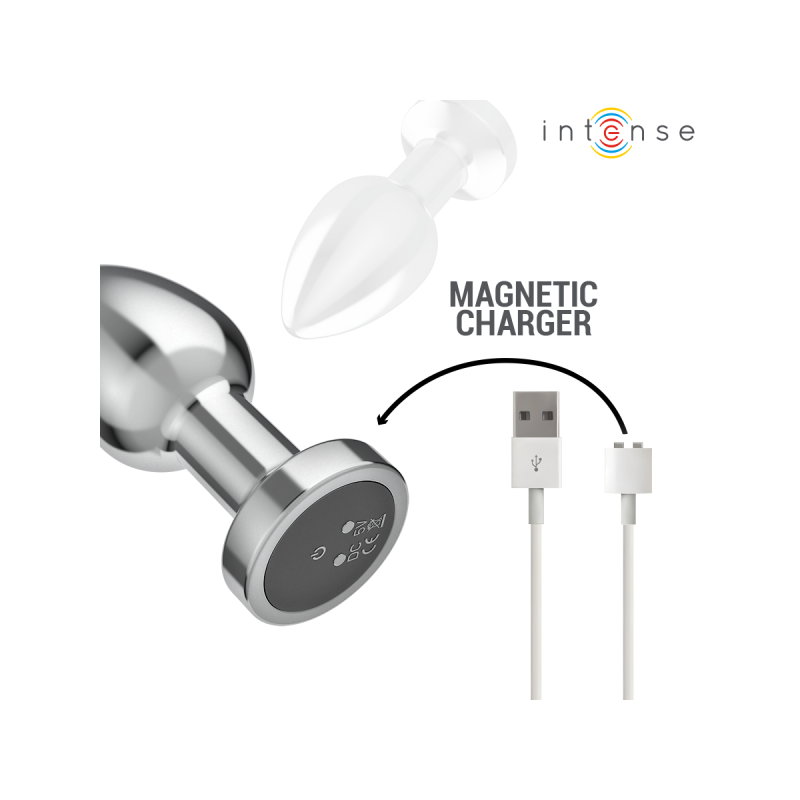 Intense - Plug Anal 10 Vibrations Métal Avec Télécommande M |