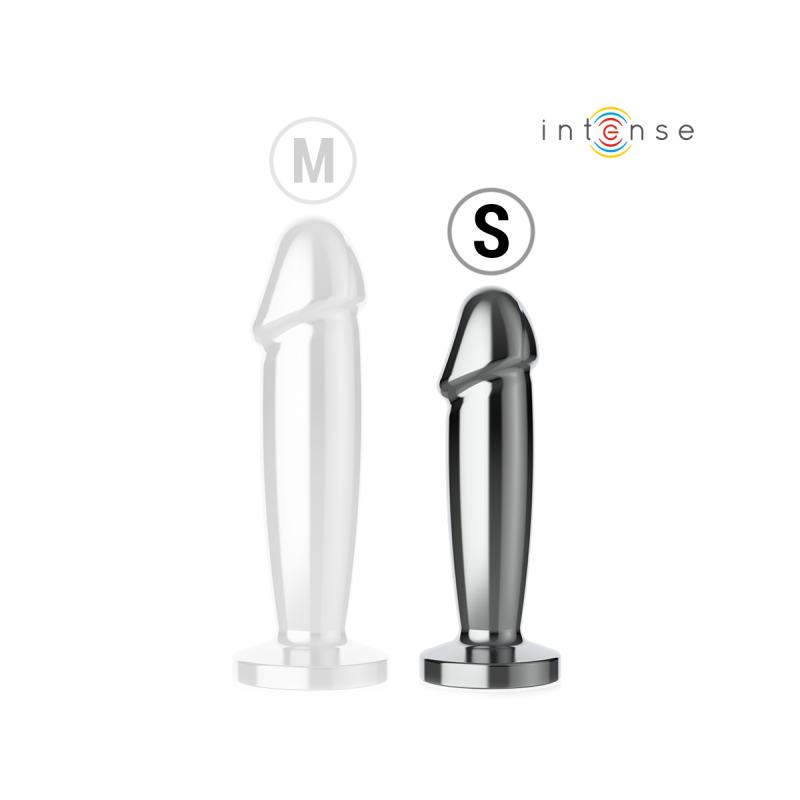 Intense - Plug Anal 10 Vibraciones Metal En Forma De Dildo Con