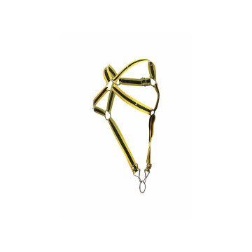 MOB - HARNAIS PÉNIS CROISÉ JAUNE DNGEON TAILLE UNIQUE - Harnais pour…