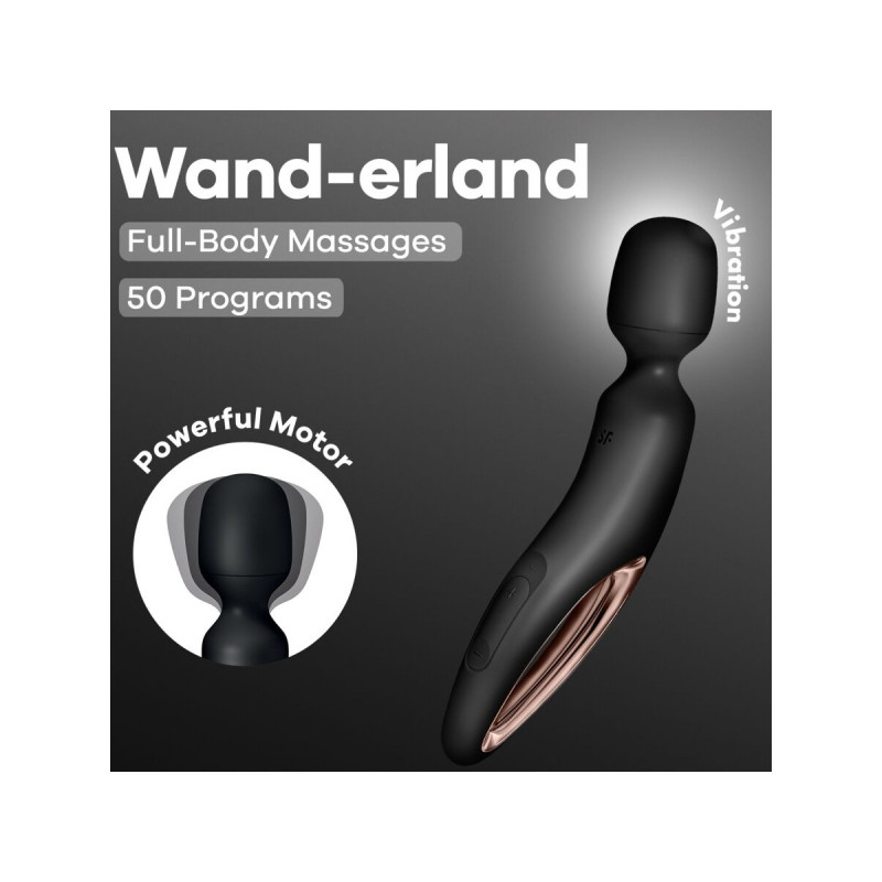 Satisfyer - Wand Erland Masajeador Vibrador Negro | Vybes.it