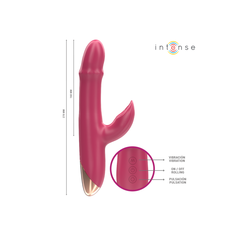 Intense - Chloe Vibrador Multifunción 3 En 1 Rojo | Vybes.it