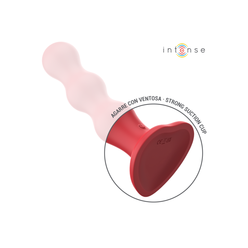 Intense - Cody Vibrateur Avec Ventouse Télécommande Rouge | Vybes.it