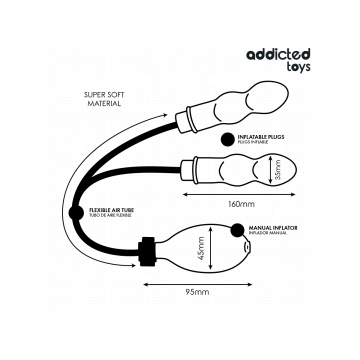 ADDICTED TOYS - INFLATABLE DOUBLE BUTT PLUG MODEL 1 - Inflatable Anal