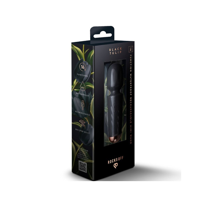 Rocks - Off - Mini Wand Recargable 16 Funciones Negro | Vybes.it