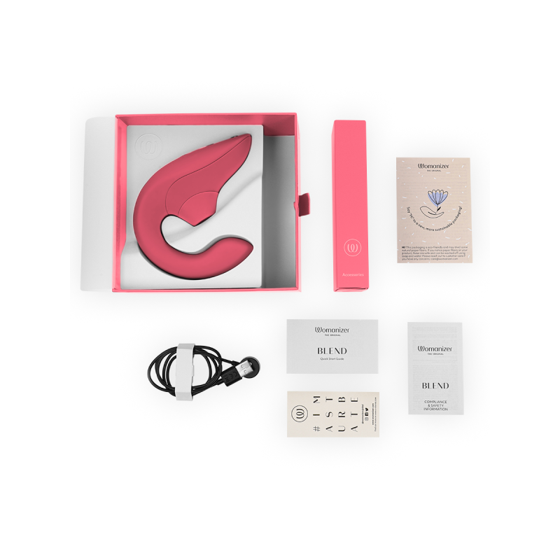 Womanizer - Vibrateur Stimulateur Blend Rabbit Rose Vibrante |
