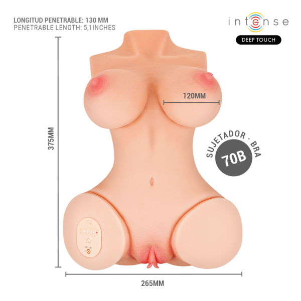 INTENSE DEEP TOUCH - VERO TORSO VAGINA CON EFECTO SUCCIÓN, CALOR, VIBRACIÓN Y VOZ 5.5 KG