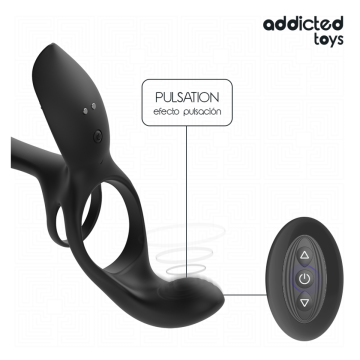 ADDICTED TOYS - ANNEAU DOUBLE PÉNIS AVEC STIMULATEUR CLITORIAL