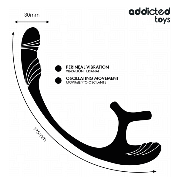 ADDICTED TOYS - ANAL PLUG WITH VIBRATION AND 360º WAVING AND TESTICLE STIMULATOR