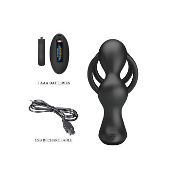 Mr Play - Plug Anal Vibrant Avec Anneau Pénis Et Télécommande |