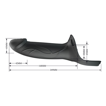 PRETTY LOVE - LONDON UNIVERSAL HARNESS MIT SILIKON-STRAP-ON-DILDO SCHWARZ 16,8 CM