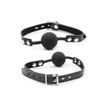 Ohmama Fetish - Bâillon Balle En Silicone Avec Ceinture En Cuir
