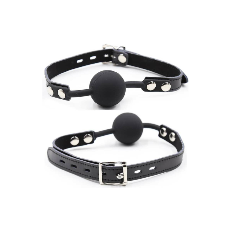 Ohmama Fetish - Silikon - Ballgag Mit Ledergürtel (Vorhängeschloss