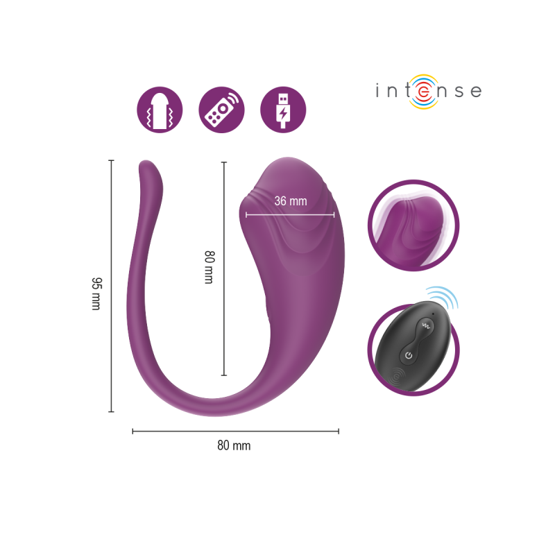 Intense - Olivia Œuf Vibrant Purple Avec Télécommande | Vybes.it