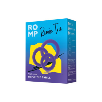 ROMP - REMIX TRIO SET OF 3 PURPLE SILICONE PENIS RINGS - Cockrings wi…
