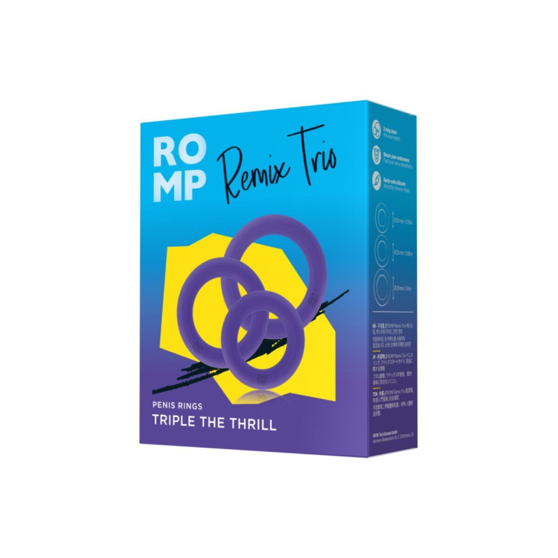 ROMP - REMIX TRIO SET MIT 3 LILA SILIKON-PENISRINGEN - Cockringe ohne…