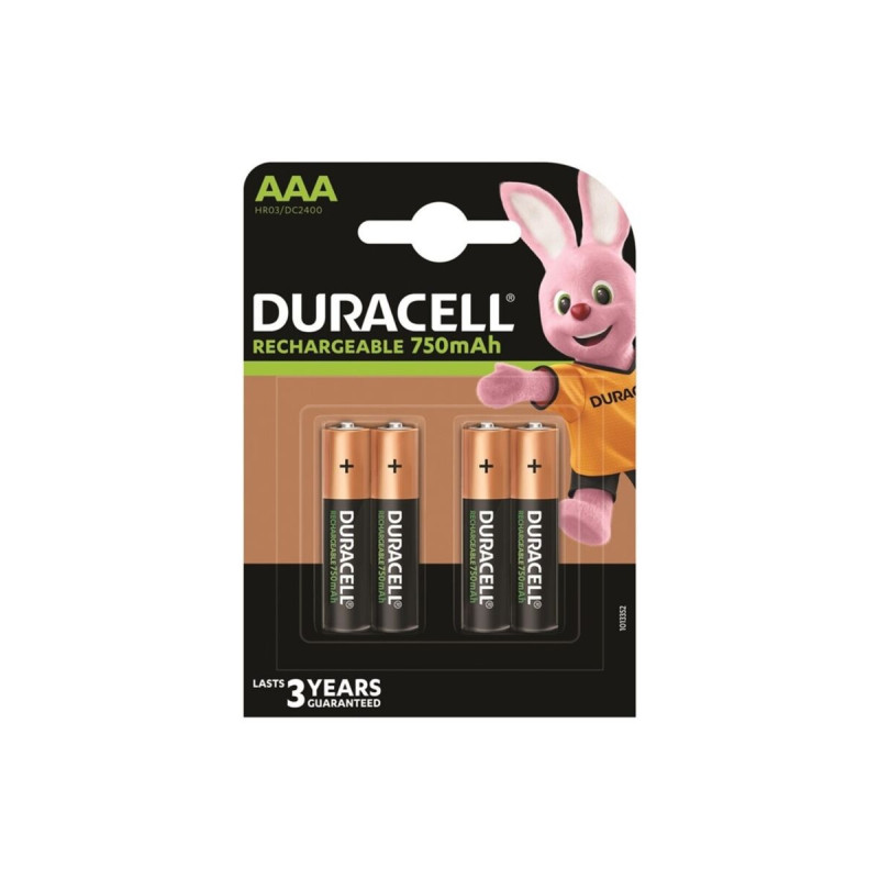 DURACELL - RECHARGEABLE BATTERY HR03 AAA 750mAh 4 UNIT - Rechargeable…