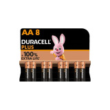 DURACELL - PLUS POWER 100 ALKALINE BATTERY AA LR6 8 UNIT