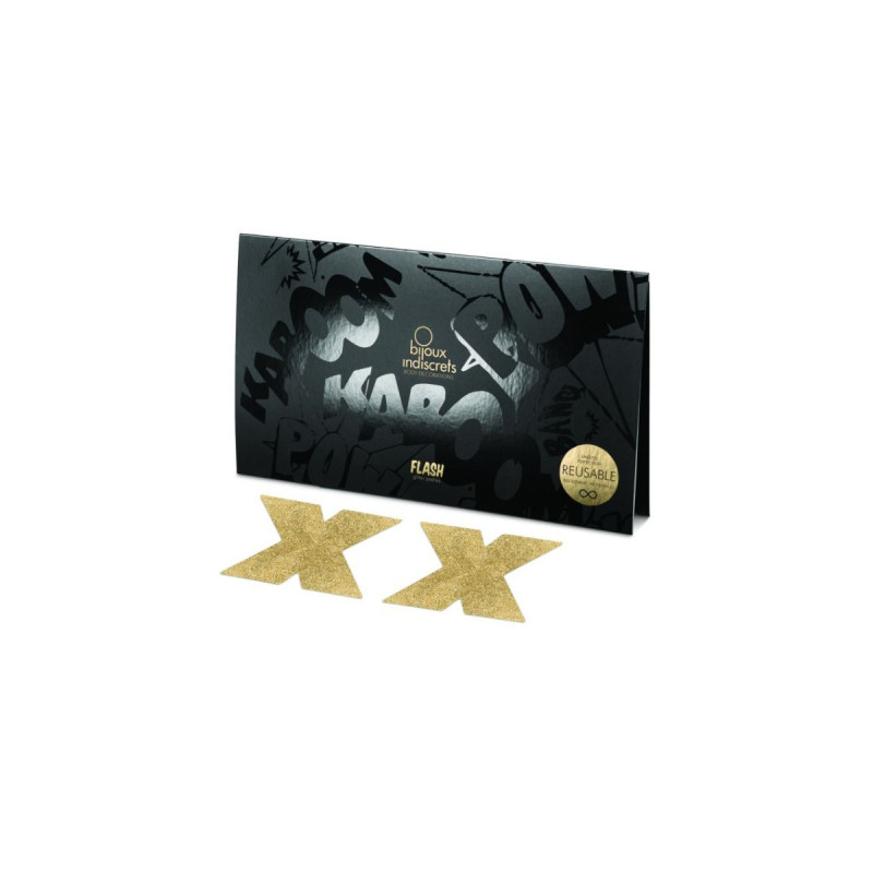 BIJOUX - INDISCRETS COPRI CAPEZZOLI FLASH ORO - BIJOUX FLASH COLLECTI…