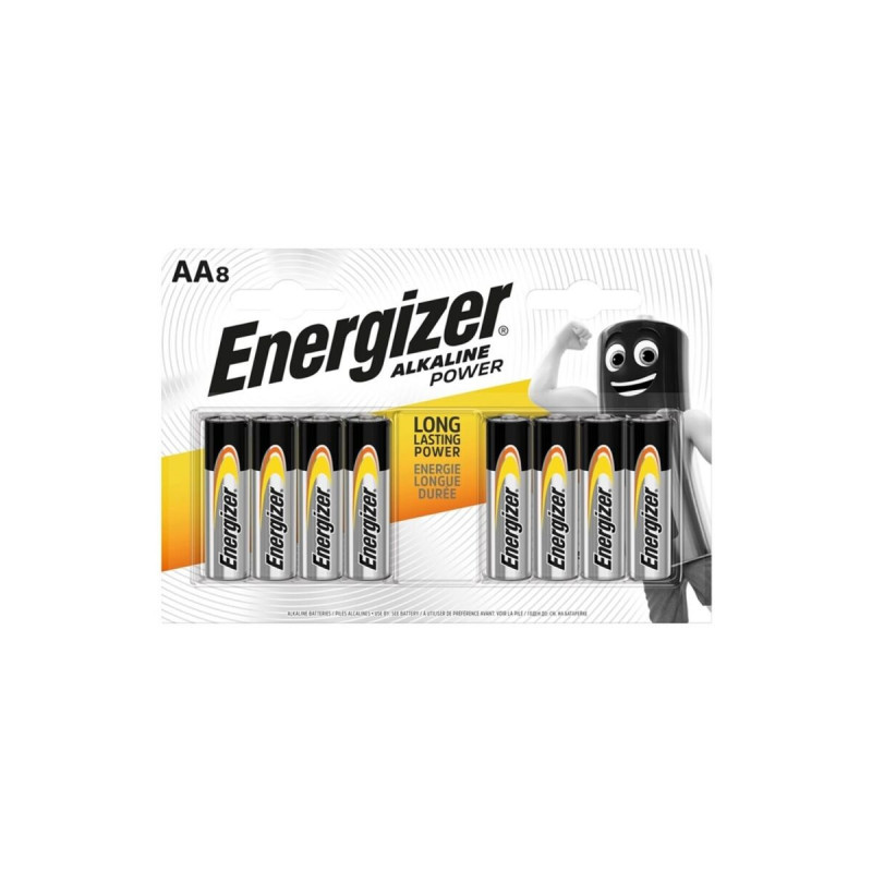ENERGIZER - POWER ALKALINE BATTERY AA LR6 8 UNIT - Alkaline Batteries