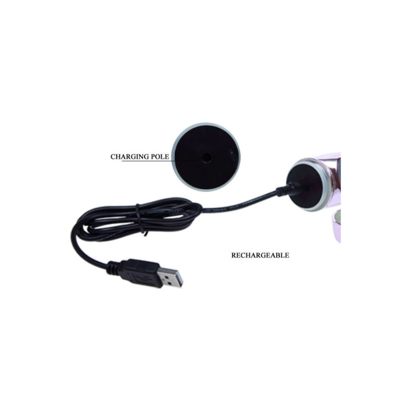 Baile - Vibrador Recargable Con Rotacion Y Estimulador Throbbing