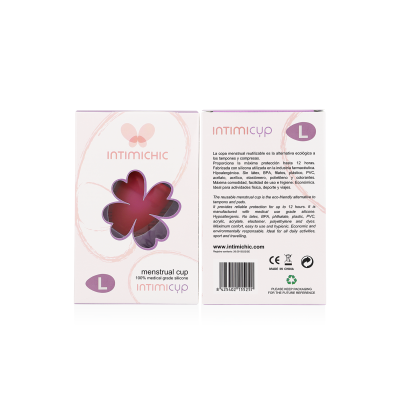 INTIMICHIC - MENSTRUAL CUP MEDIZINISCHES SILIKON - GRÖSSE L - Vaginal…