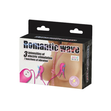 BAILE - Romantic Wave Pinces Vibrantes avec vibration et electrostimulation fuchsia : accessoire fetish | Vybes.it