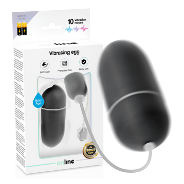 ONLINE - HUEVO VIBRADOR WATERPROOF NEGRO
