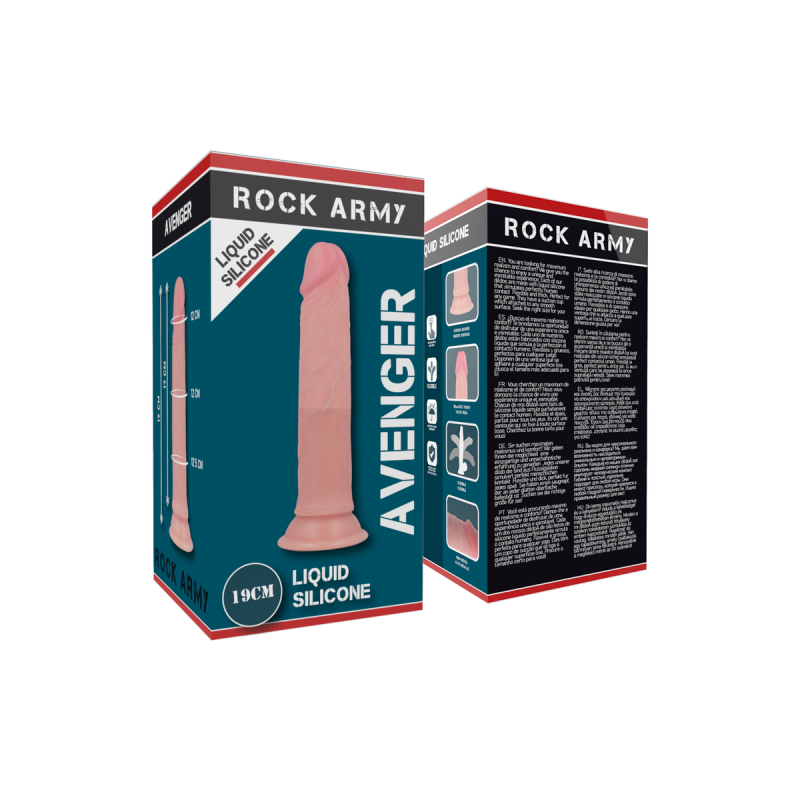 Rockarmy - Harness + Flüssiger Silikondildo Premium Avenger 19 Cm
