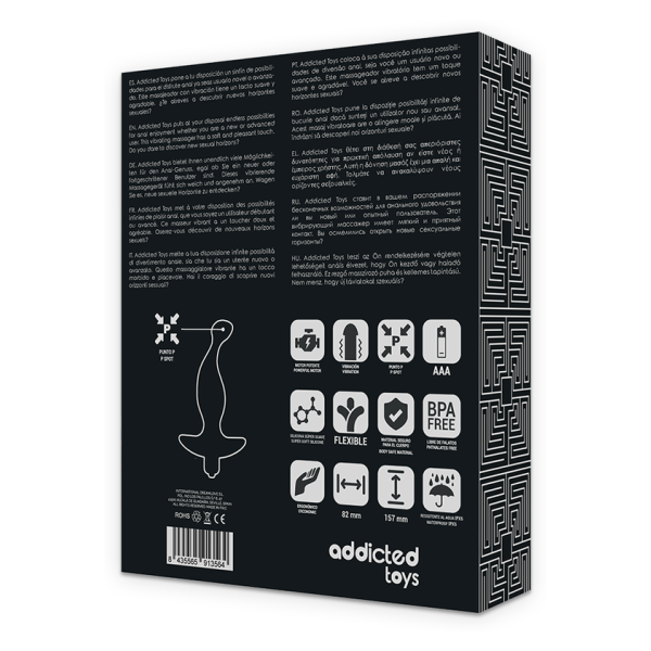 ADDICTED TOYS - MASSEUR ANAL AVEC VIBRATION NOIRE MODÈLE 1
