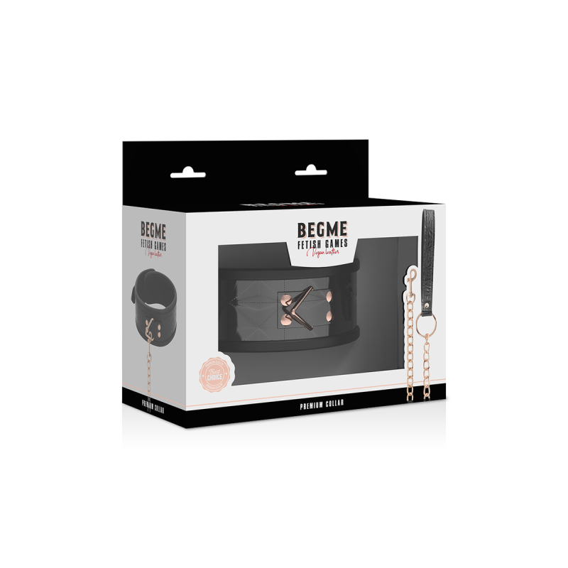 Begme - Black Edition Collar Cuero Vegano Con Forro De Neopreno |