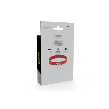 Coquette Chic Desire - Collier Cuir Vegan Rouge Femme Accessoire