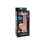 King Cock - Plus 3D Dildo Swinging Balls 15.2 Cm Helle Haut |
