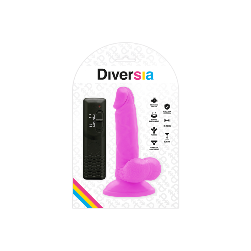 Diversia - Flexibler Vibrierender Dildo Lila 17 Cm - O - 3.3 Cm |