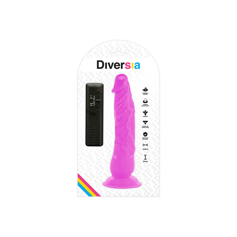 Diversia - Flexibler Vibrierender Dildo Lila 21 Cm - O - 4.9 Cm |