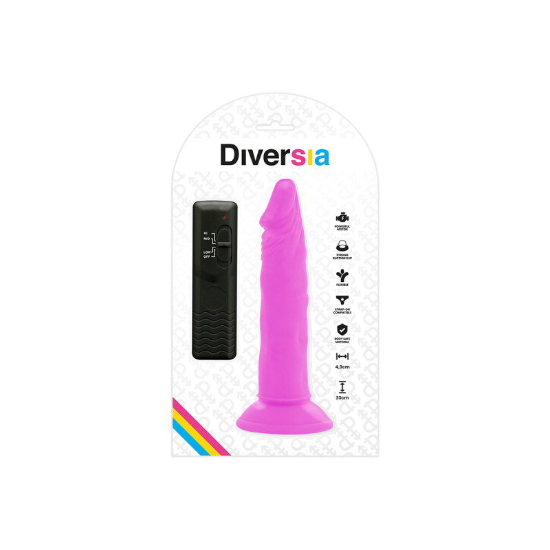 Diversia - Flexibler Vibrierender Dildo Lila 23 Cm - O - 4.3 Cm |