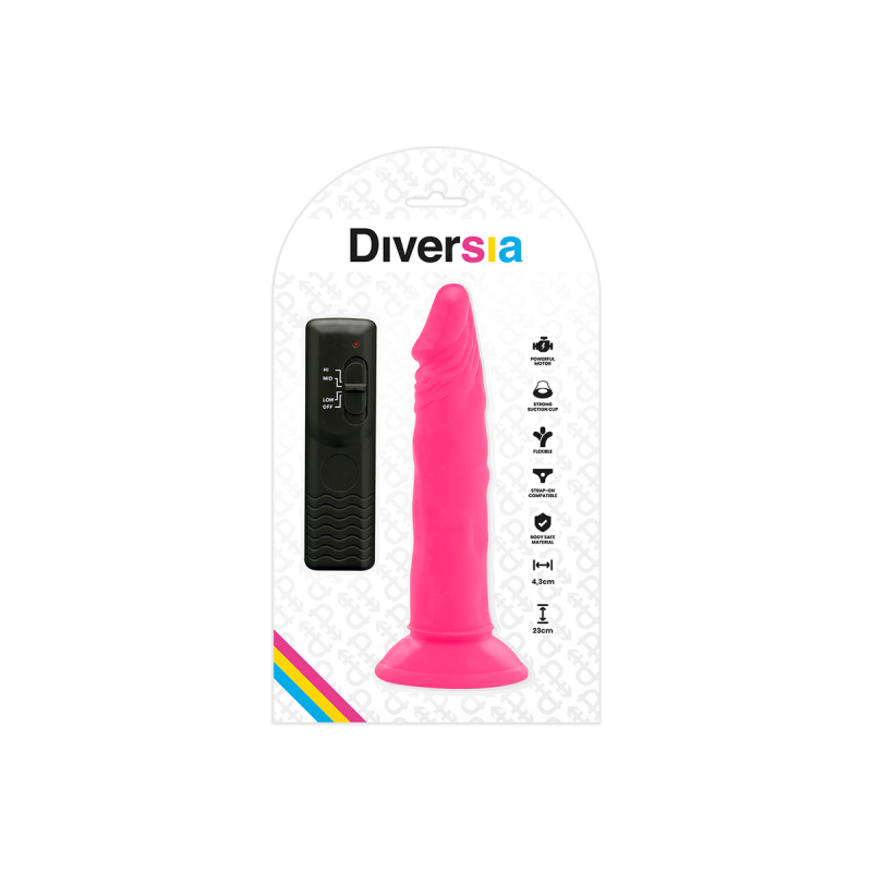 Diversia - Flexibler Dildo Mit Vibration Rosa 23 Cm - O - 4.3 Cm |