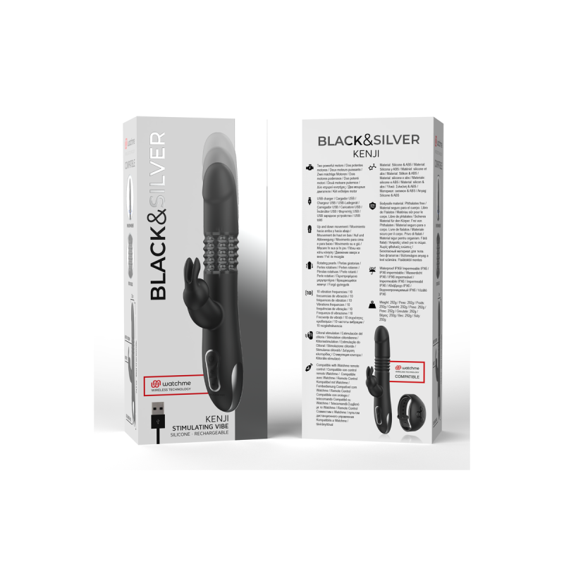 Black&Silver - Kenji Vibromasseur Rabbit Up & Down + Télécommande