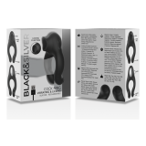 BLACK&SILVER - ANILLO VIBRADOR SILICONA 3 MOTORES RECARGABLE NEGRO