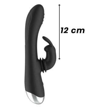 BLACK&SILVER - DJ. ADAM ESTIMULADOR RABBIT SILICONA RECARGABLE NEGRO